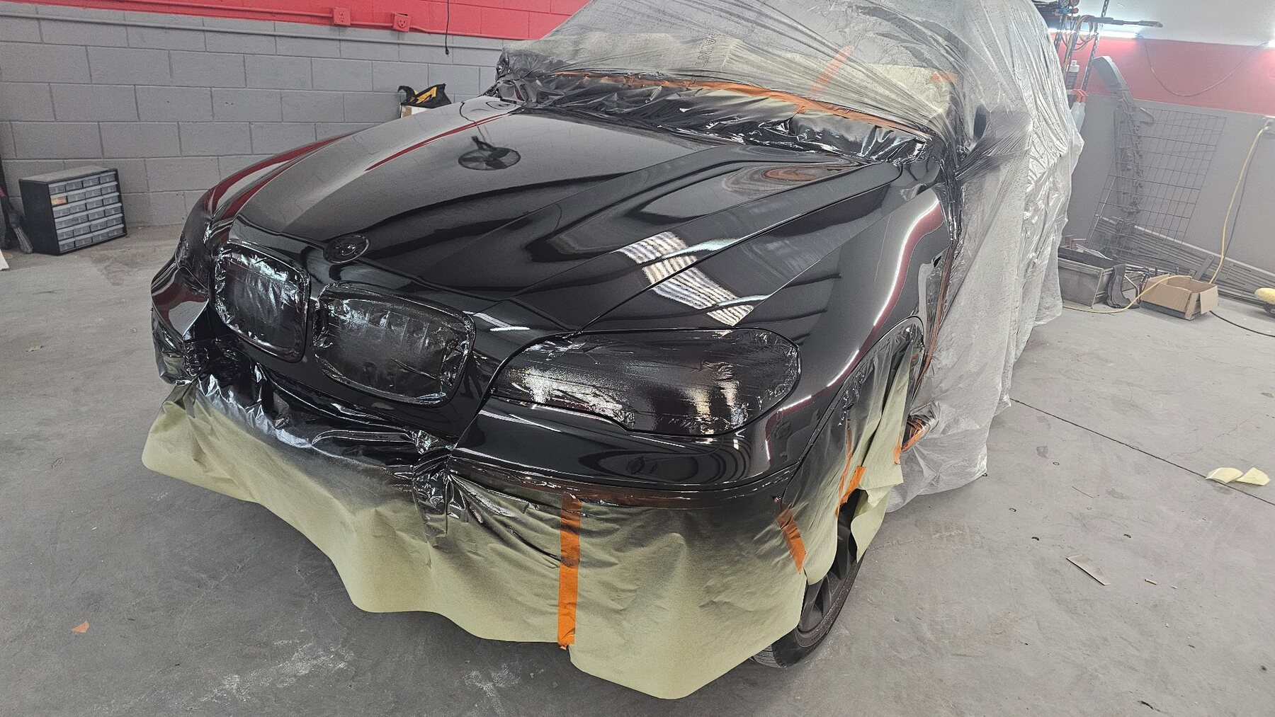 BMW front panels after paint application