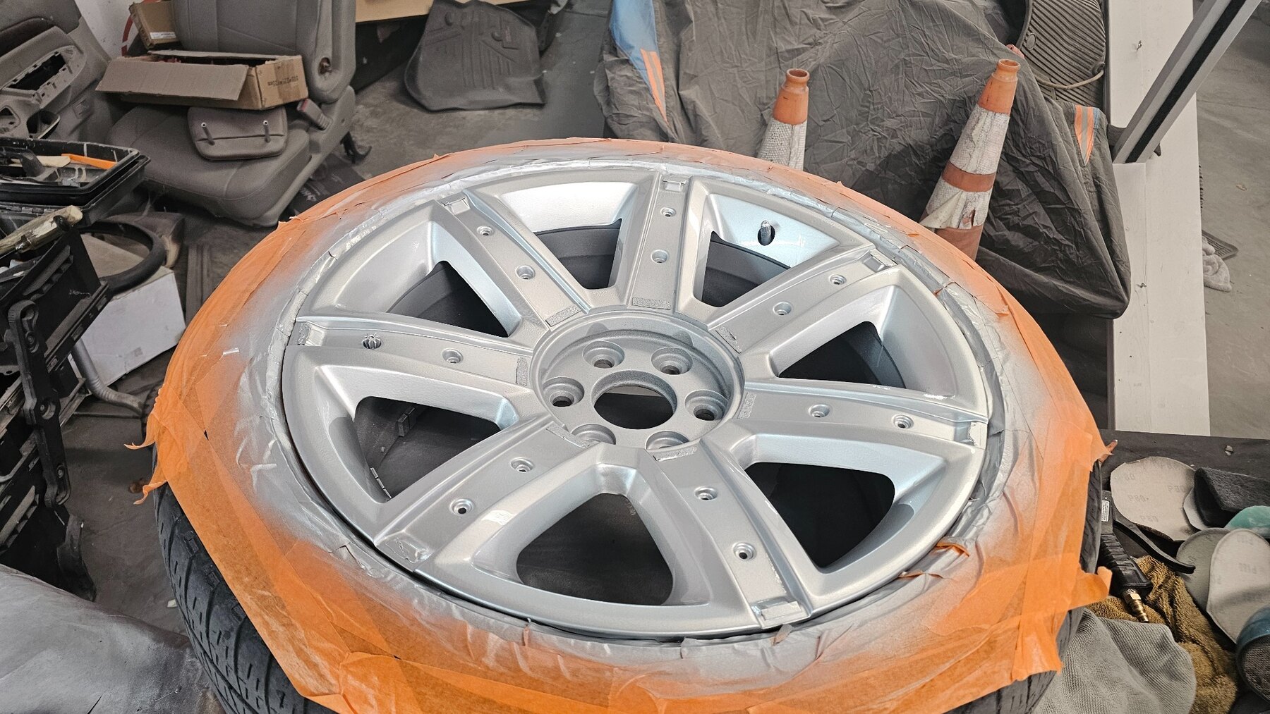 Premium wheel during refinishing